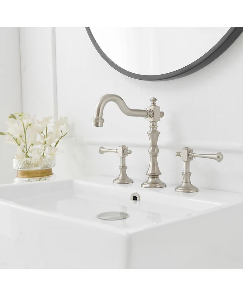 8 in. Widespread Double Handle 3 Hole Bathroom Faucet