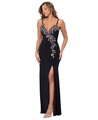 Xscape Petite Embellished V-Neck Gown