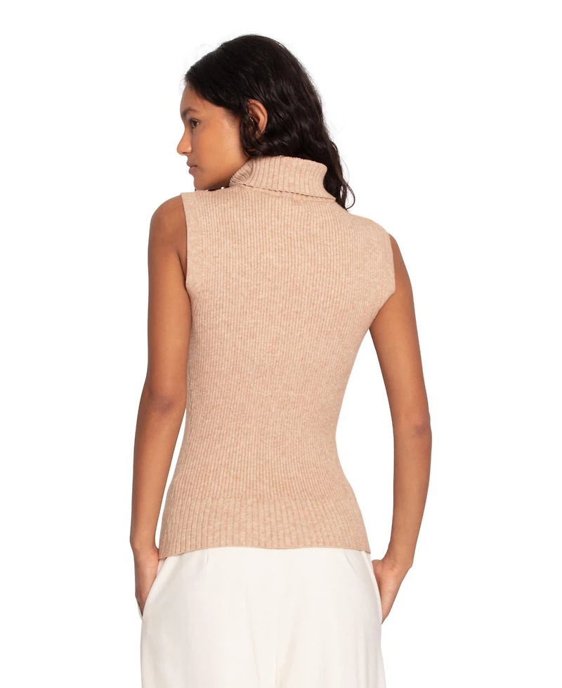 Belle & Bloom Women's Equation Sleeveless Turtle Neck Knit