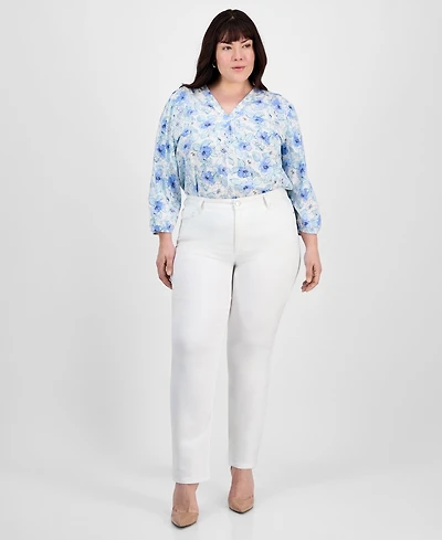 Jones New York Plus Lexington Straight-Leg Jeans