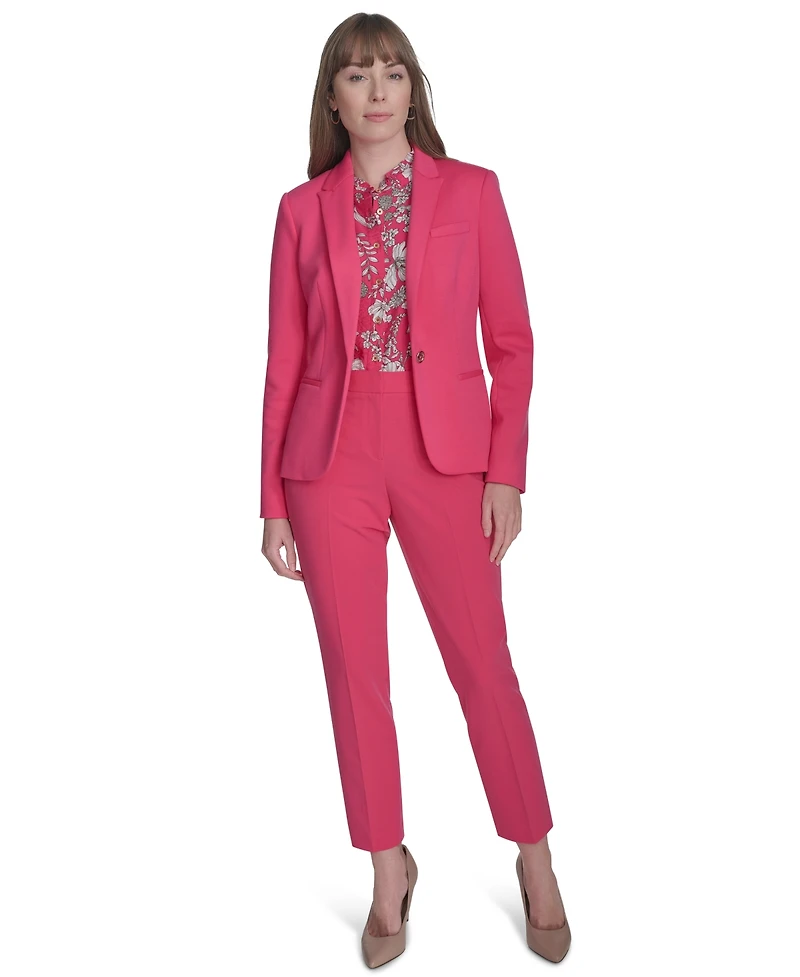 Tommy Hilfiger Women's Scuba Peak-Lapel Long-Sleeve Blazer
