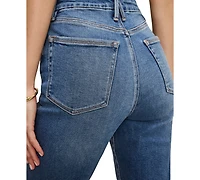 Good American Women's Boy Straight-Leg Cropped Jeans