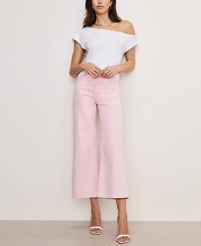 Good American Women's Good Waist Palazzo Cropped Jeans