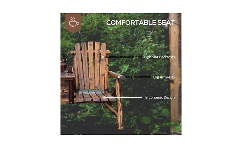 Wooden Chair Loveseat with Inset Ice Bucket Garden chairs/courtyard chairs
