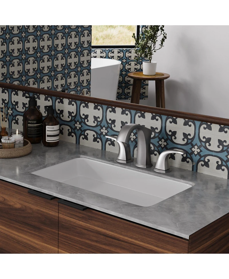 8 in. Widespread Double Handle Black Bathroom Faucet