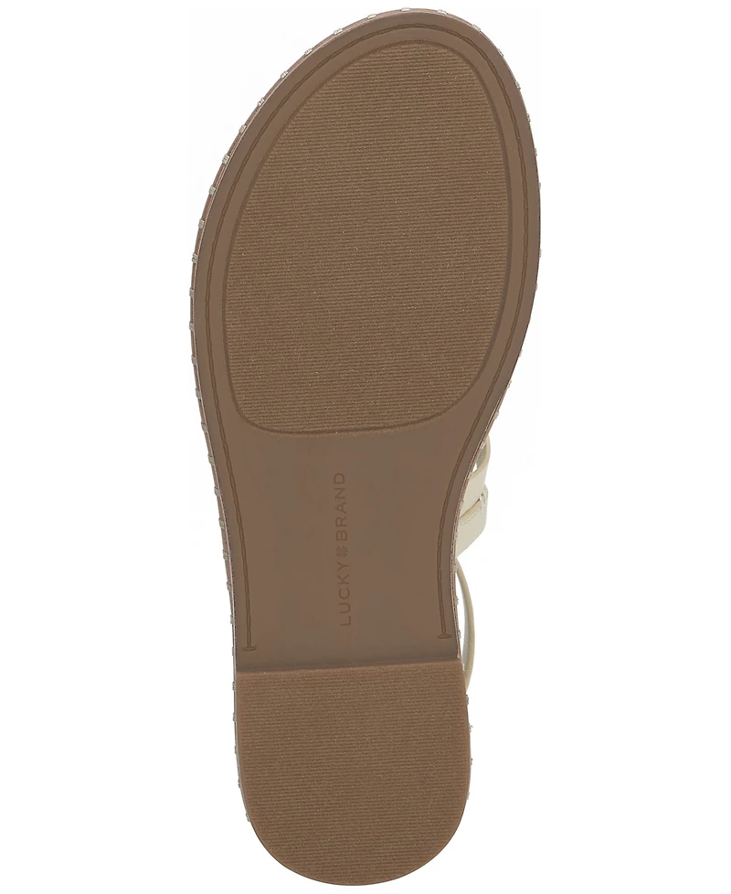 Lucky Brand Women's Korina Embellished Strappy Gladiator Flat Sandals