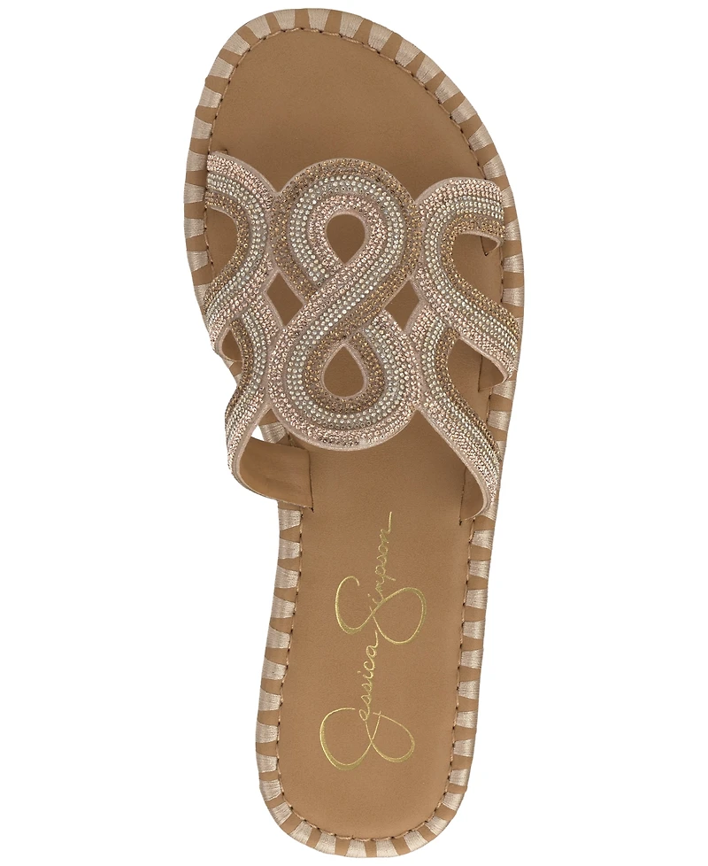 Jessica Simpson Women's Bria Rhinestone Slide Sandals