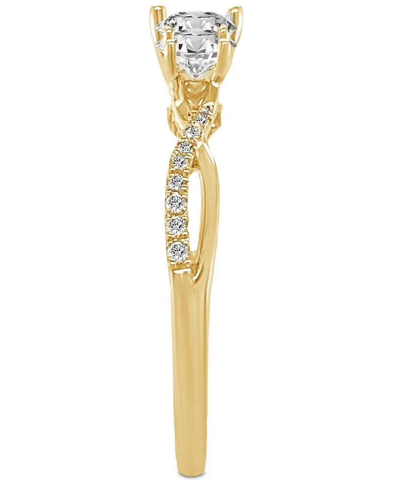 Diamond Three Stone Twist Shank Ring (1 ct. t.w.) in 14k Gold