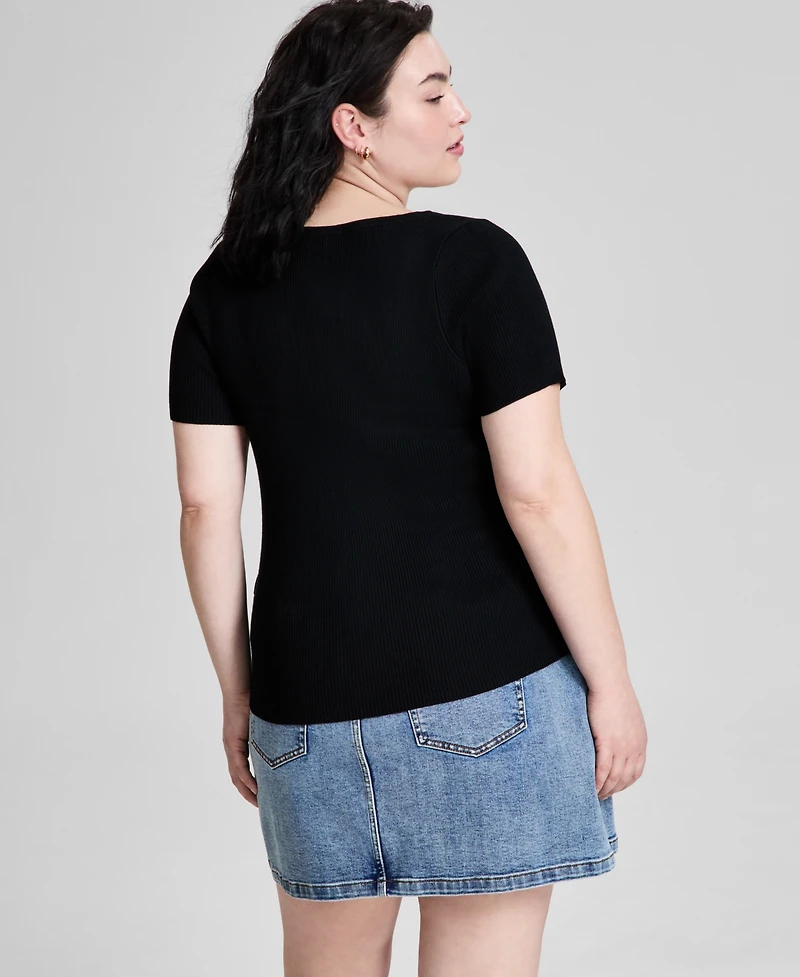 And Now This Trendy Plus Short-Sleeve Sweater, Exclusively at Macy's