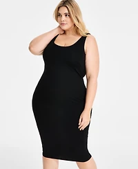 Bar Iii Trendy Plus Sleeveless Bodycon Midi Dress, Created for Macy's