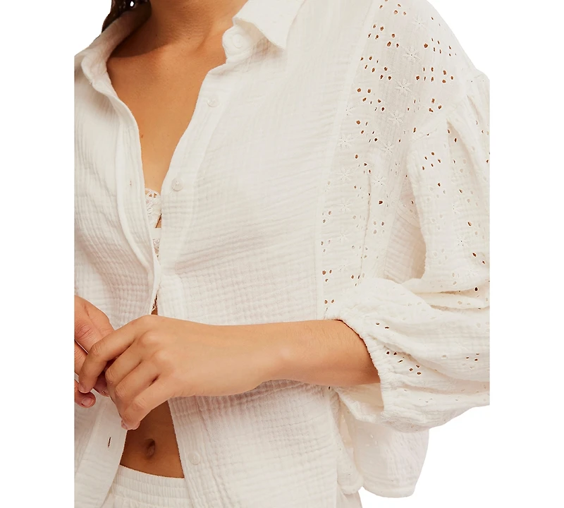Free People Women's Full Bloom Eyelet Sleep Shirt
