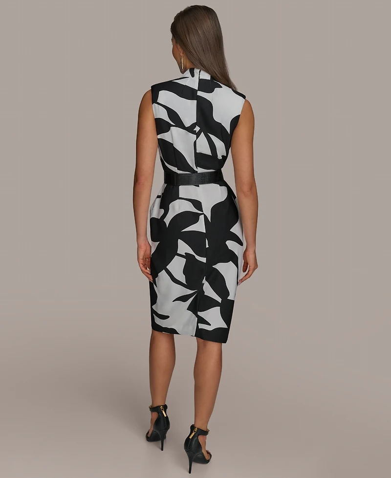 Donna Karan New York Women's Belted Sleeveless Sheath Dress