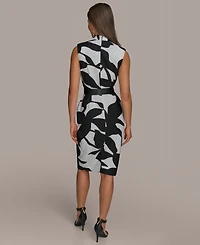 Donna Karan New York Women's Belted Sleeveless Sheath Dress