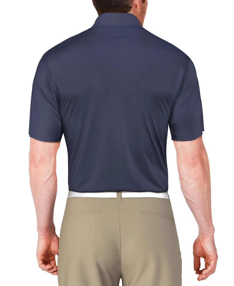 Pga Tour Men's Stripe Print Short Sleeve Golf Polo Shirt