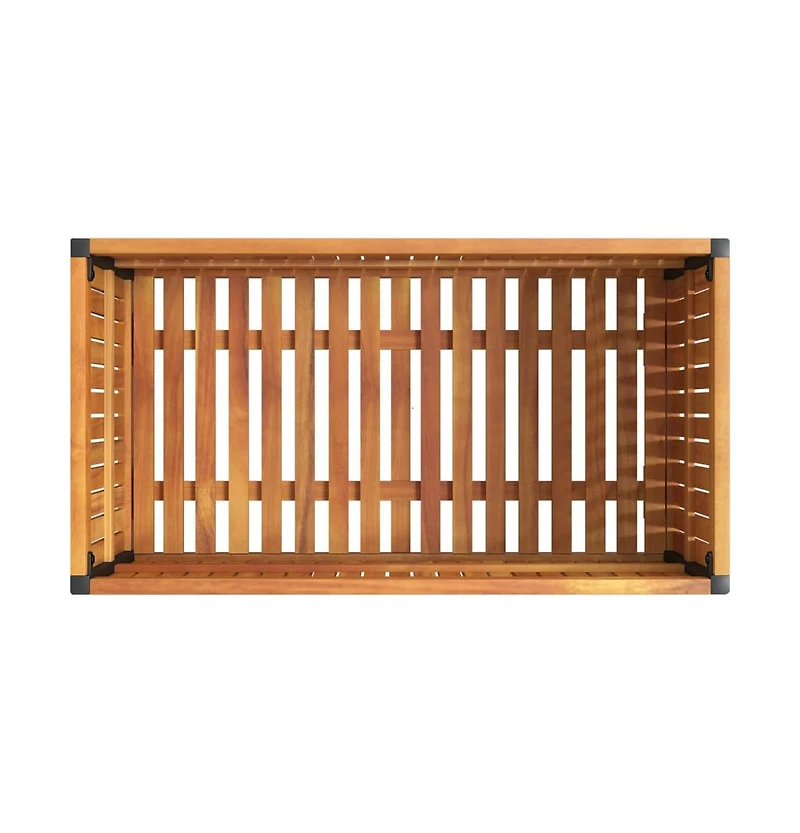 Garden Planter 33.5"x17.7"x17.3" Solid Wood Acacia and Steel