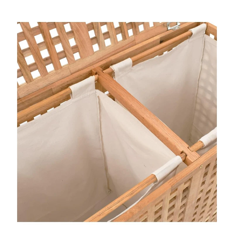 Laundry Bin 34.4"x18.1"x26.4" Solid Wood Walnut