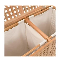 Laundry Bin 34.4"x18.1"x26.4" Solid Wood Walnut