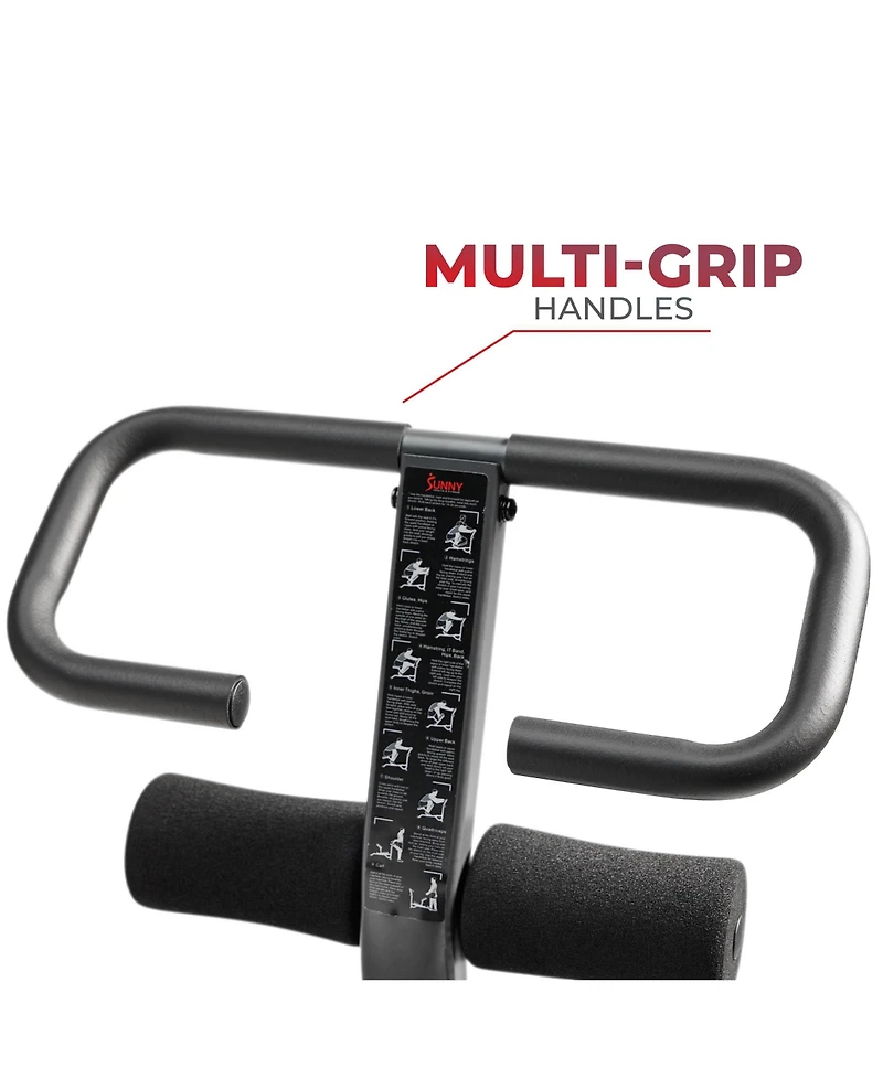 Sunny Health & Fitness Stretch Training Machine with Multi-Grip Handles & Self-Leveling Pedals, 265 Weight Capacity