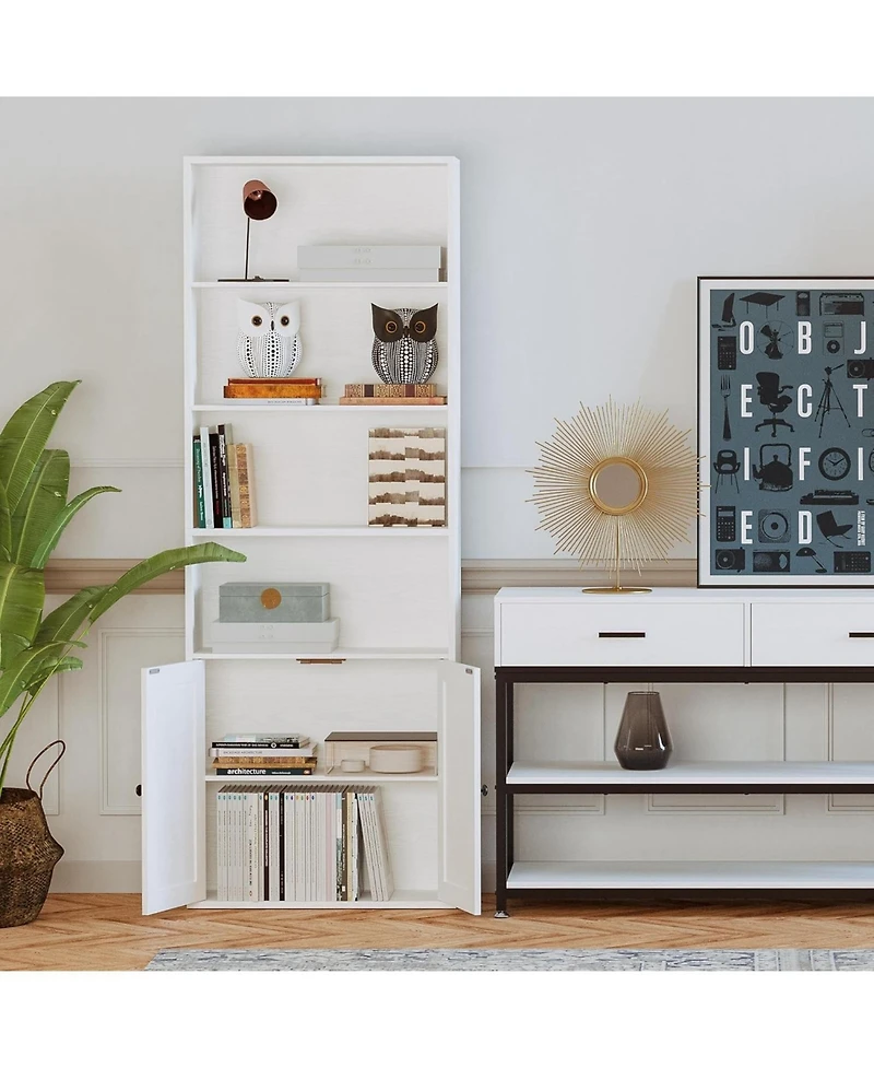 Industrial Bookshelves and Bookcases with Doors Floor Standing
