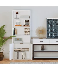 Industrial Bookshelves and Bookcases with Doors Floor Standing