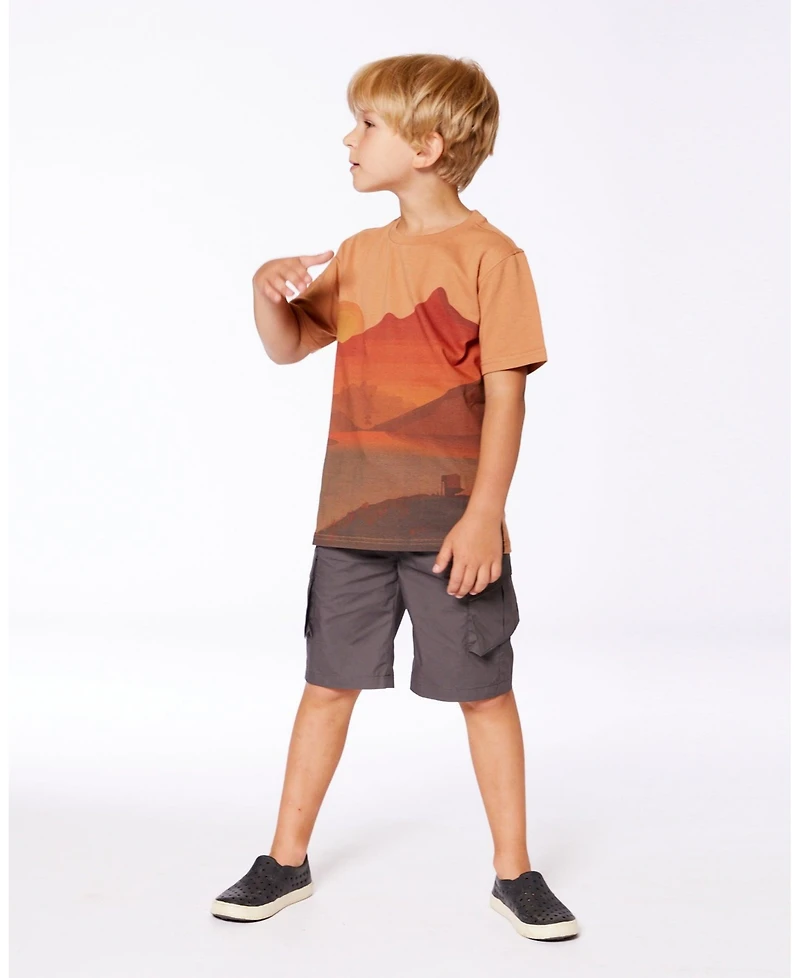 Deux par Deux Baby Boys Parachute Cargo Pocket Shorts Dark Gray