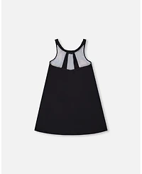 Deux par Girl Printed Beach Dress Black And Multicolored Butterflies - Toddler|Child