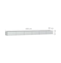 Garden Raised Bed 236.2"x31.5"x17.7" Galvanized Steel Silver
