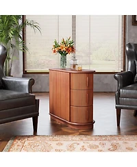 Tribesigns Set of 2 Solid Wood End Table, No Assembly Required, 3-Drawer Modern Sofa Side Table, Narrow Chair Side Table, Slim Nightstand for Living R