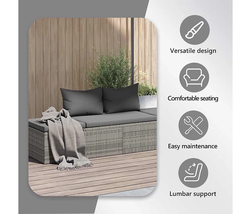 Patio Bed Gray 76.8"x23.6" Poly Rattan