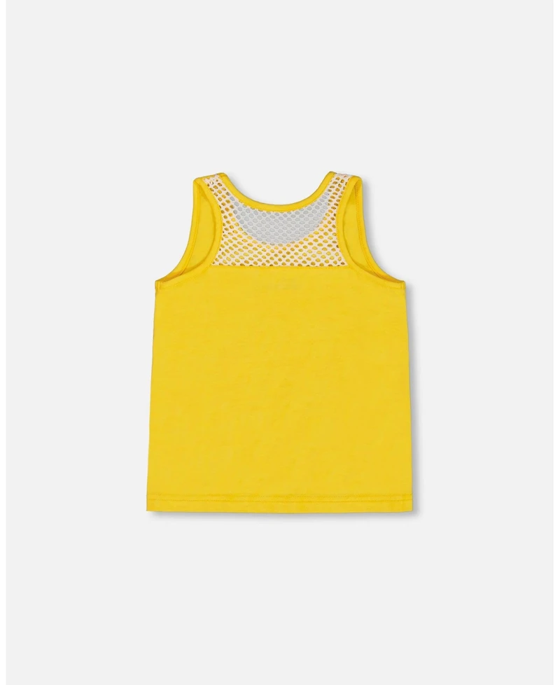 Deux par Deux Toddler Girls Organic Cotton Tank Top Yellow And Cherries - Toddler|Child