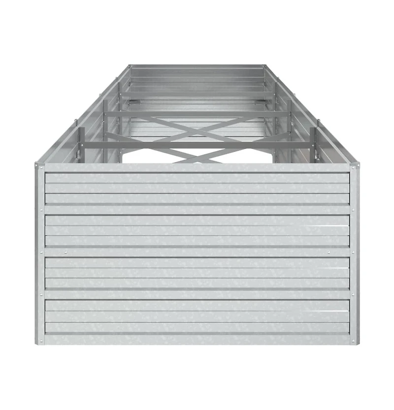 Garden Raised Bed 126"x31.5"x17.7" Galvanized Steel Silver