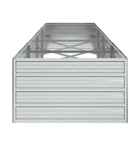 Garden Raised Bed 126"x31.5"x17.7" Galvanized Steel Silver