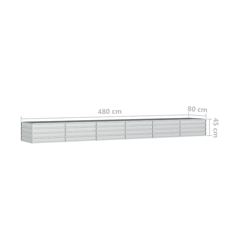 Garden Raised Bed 189"x31.5"x17.7" Galvanized Steel Silver