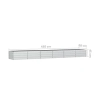 Garden Raised Bed 189"x31.5"x17.7" Galvanized Steel Silver