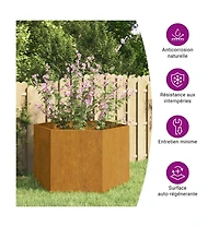 Planter Rusty 23.6"x23.6"x17.7" Corten Steel