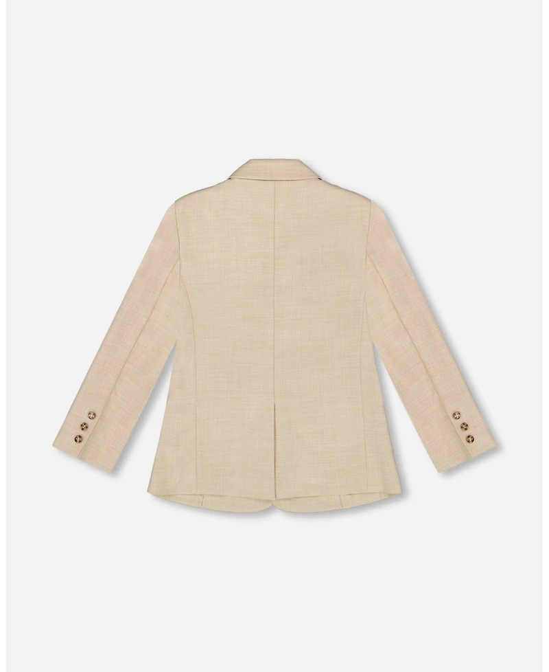 Deux par Deux Big Boys Two Button Blazer Light Taupe