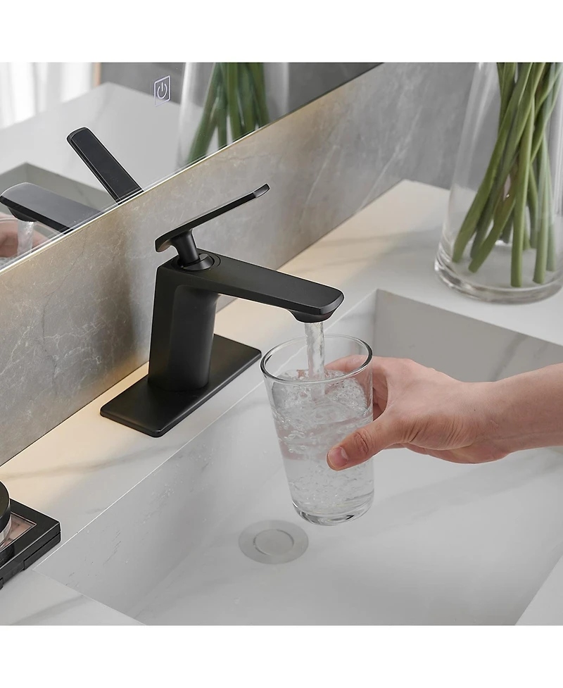 Waterfall Single Hole Single-Handle Low-Arc Bathroom Faucet
