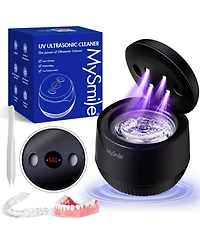 MySmile Ultrasonic Retainer Cleaner, 45kHz Retainer Cleaner Machine with Digital Timer, 200ML Portable Ultrasonic Retainer Jewelry Cleaner for Denture