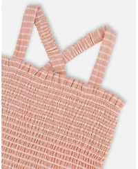 Deux par Deux Big Girls Smocked Tank Top Light Old Pink