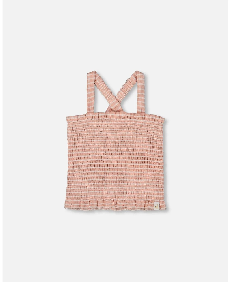 Deux par Deux Big Girls Smocked Tank Top Light Old Pink