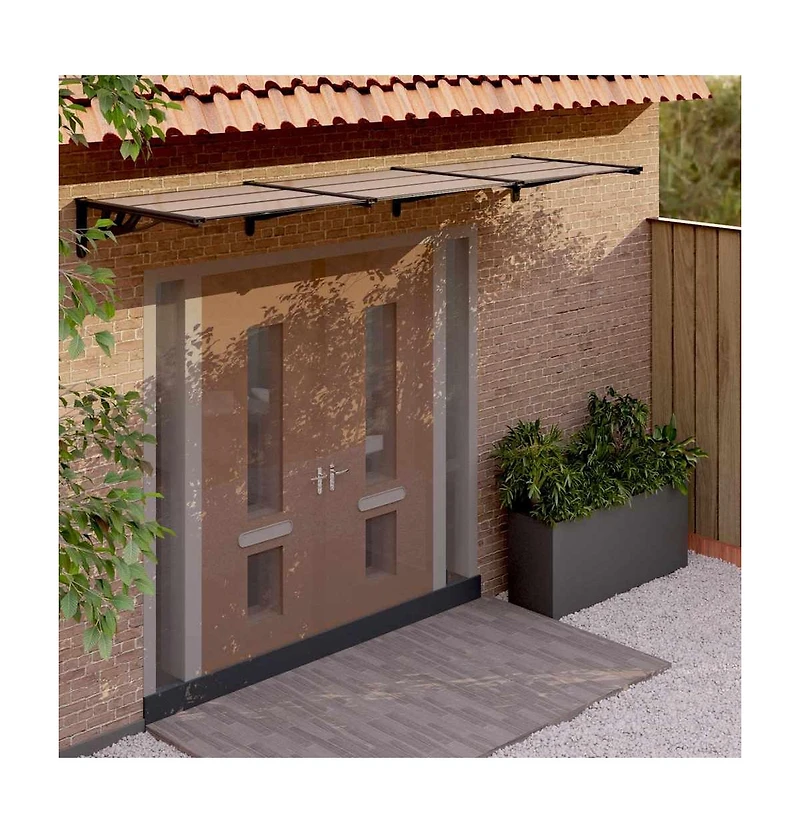 Door Canopy Black 117.1"x35.4" Polycarbonate