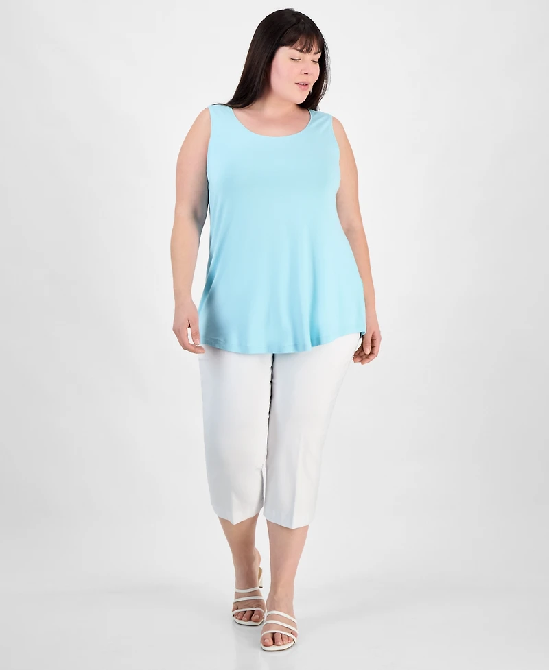 Jm Collection Plus Scoop-Neck Sleeveless Top, Exclusively at Macy's