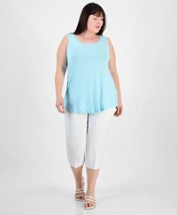 Jm Collection Plus Scoop-Neck Sleeveless Top, Exclusively at Macy's