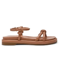 Anne Klein Women's Elisabeth Ankle Strap Footbed Flat Sandals