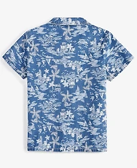 Epic Threads Little & Big Boys Short-Sleeve Cotton Denim Printed Shirt, Created for Macy's