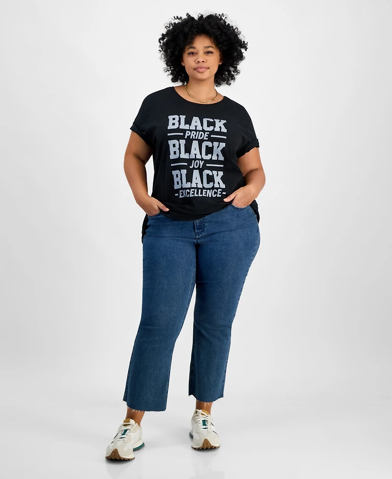 Hybrid Apparel Trendy Plus Black Pride Joy Excellence Graphic T-shirt