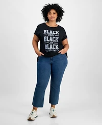 Hybrid Apparel Trendy Plus Black Pride Joy Excellence Graphic T-shirt