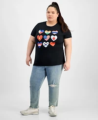 Hybrid Apparel Trendy Plus Aapi Hearts Graphic Tee