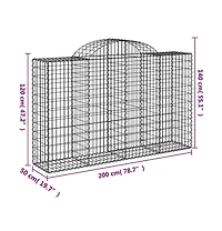 Arched Gabion Basket 78.7"x19.7"x47.2"/55.1" Galvanized Iron