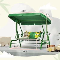 Qaba Kids Patio Swing, 2-Seater Outdoor Porch Swing Chair